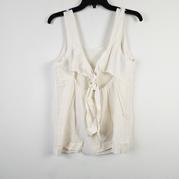 Madewell Silk Lookout Bow-Back Cut out Top Large NWT Ivory Summer Dainty - Picture 7 of 9